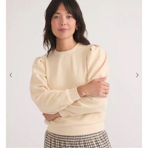 Marine Layer Enya Puff Sleeve Sweatshirt Size Small